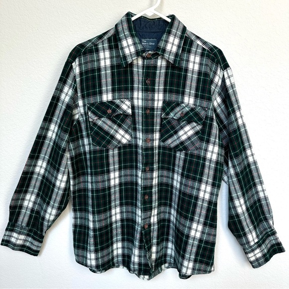 JCPenney The Men’s Shop Acrylic Flannel Plaid Shirt XL - Picture 1 of 14